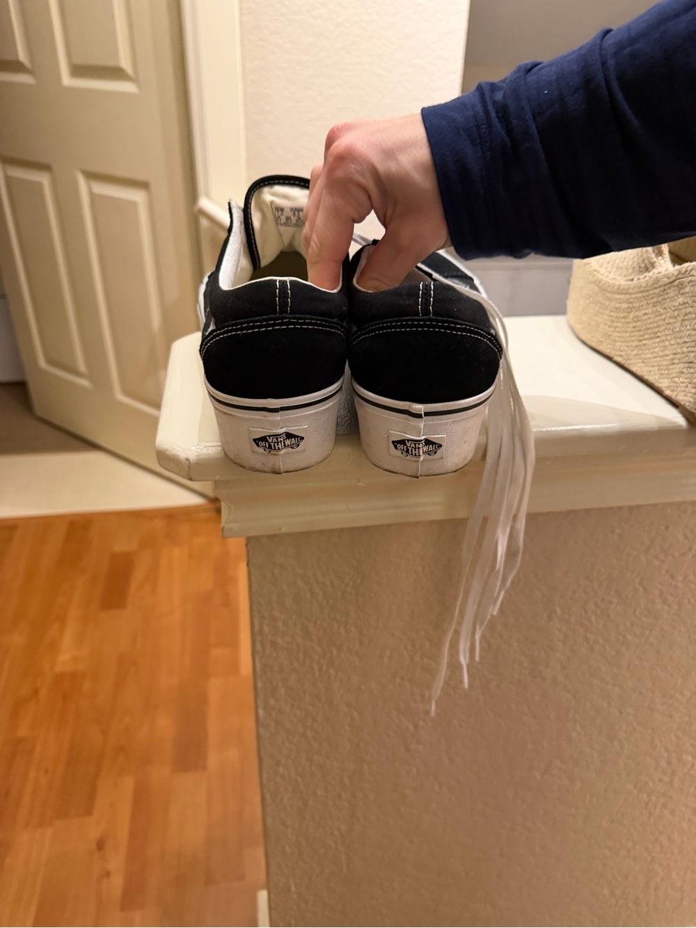 Vans Black and White Old Skool Low-Top Sneakers - Picture 6 of 6